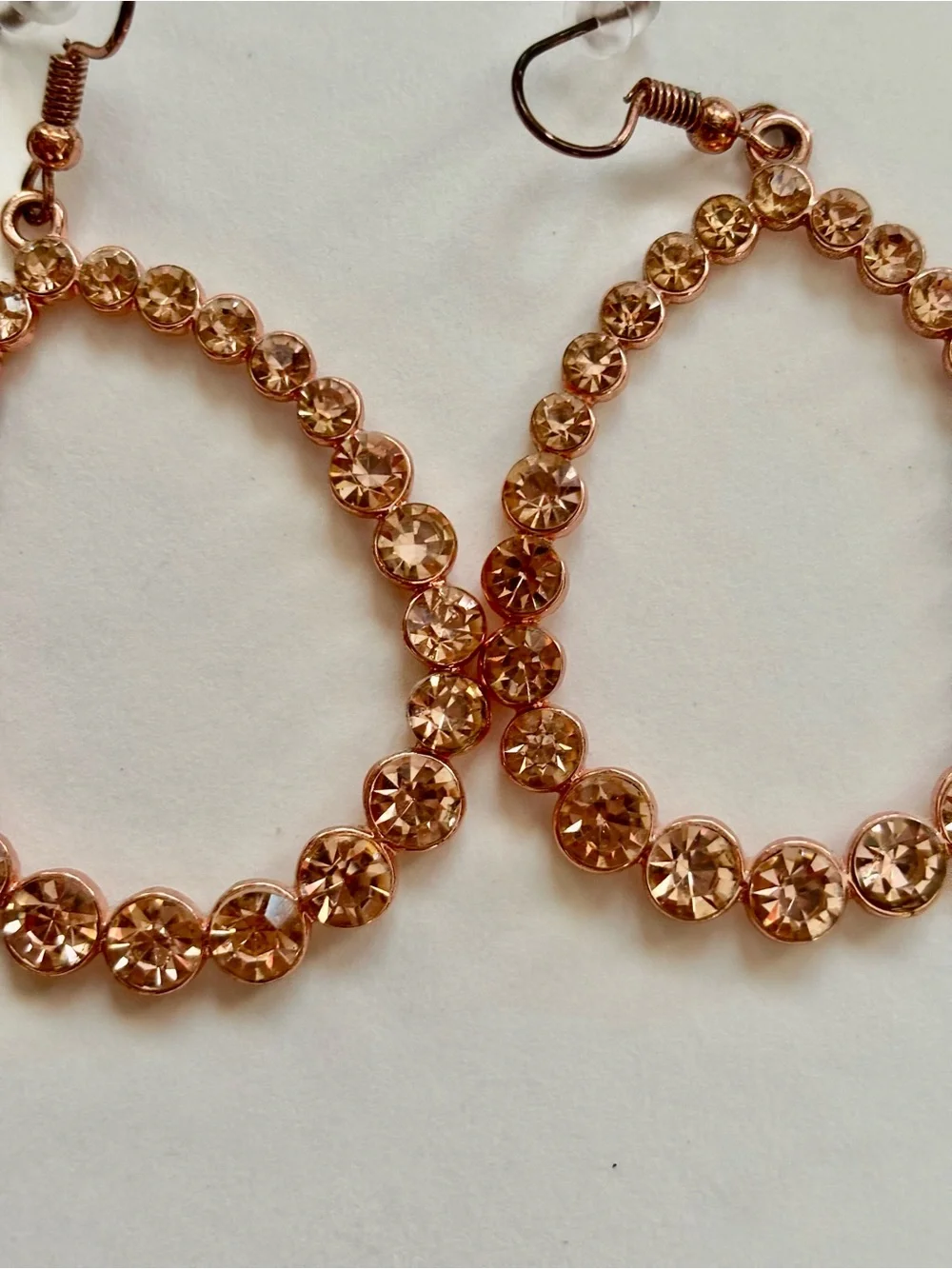 Rose Gold Crystal Teardrop Earrings - Women Jewelry